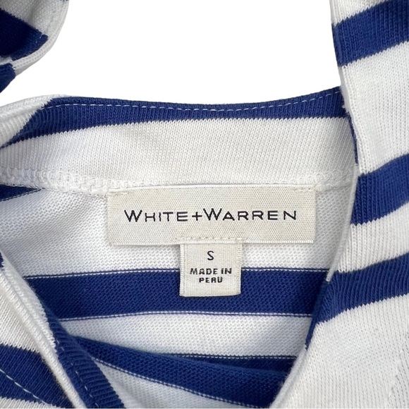 White + Warren Red White Blue Nautical Stripe Tie Shoulder Tank Top Size S - Picture 2 of 8